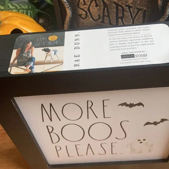 NEW Rae Dunn More Boos Please Halloween Sign Ghost - Picture 2 of 3